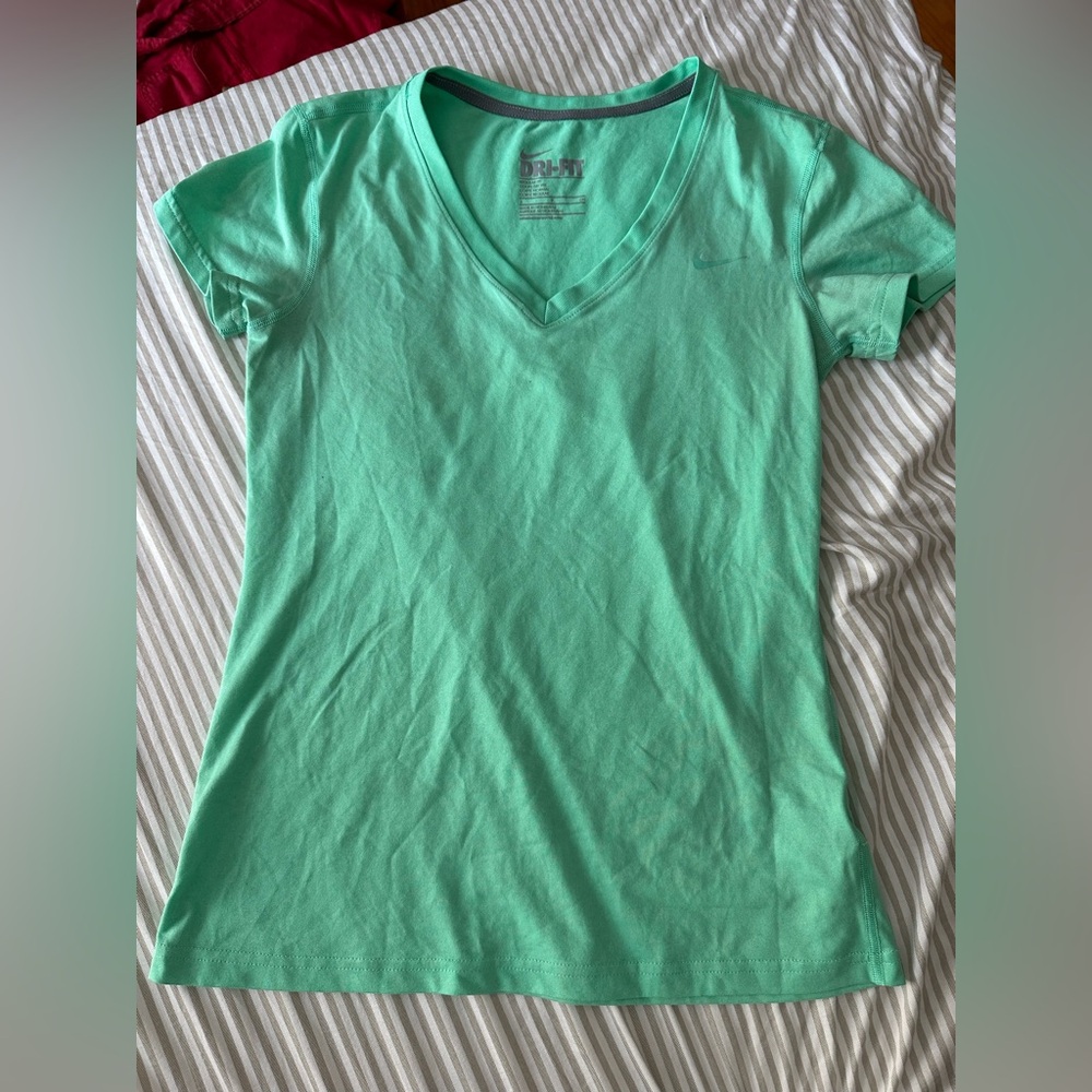 Nike DRI-FIT Women's Mint Green V-Neck Tee